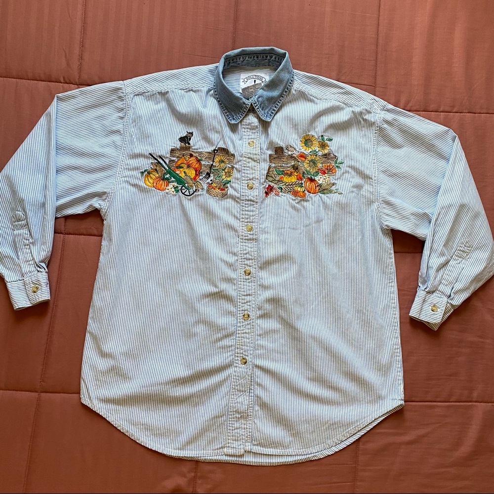 Long sleeve denim garden shirt